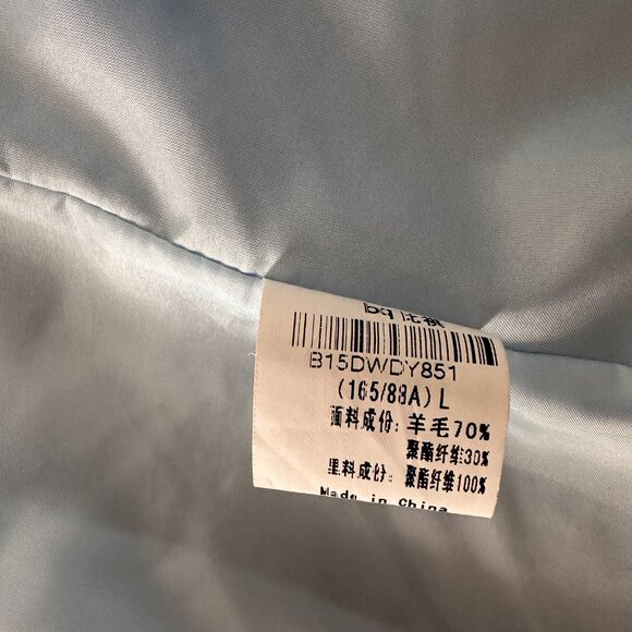 Women's Lightweight Pea Coat Car Coat sz M - Baby Blue - Picture 11 of 11